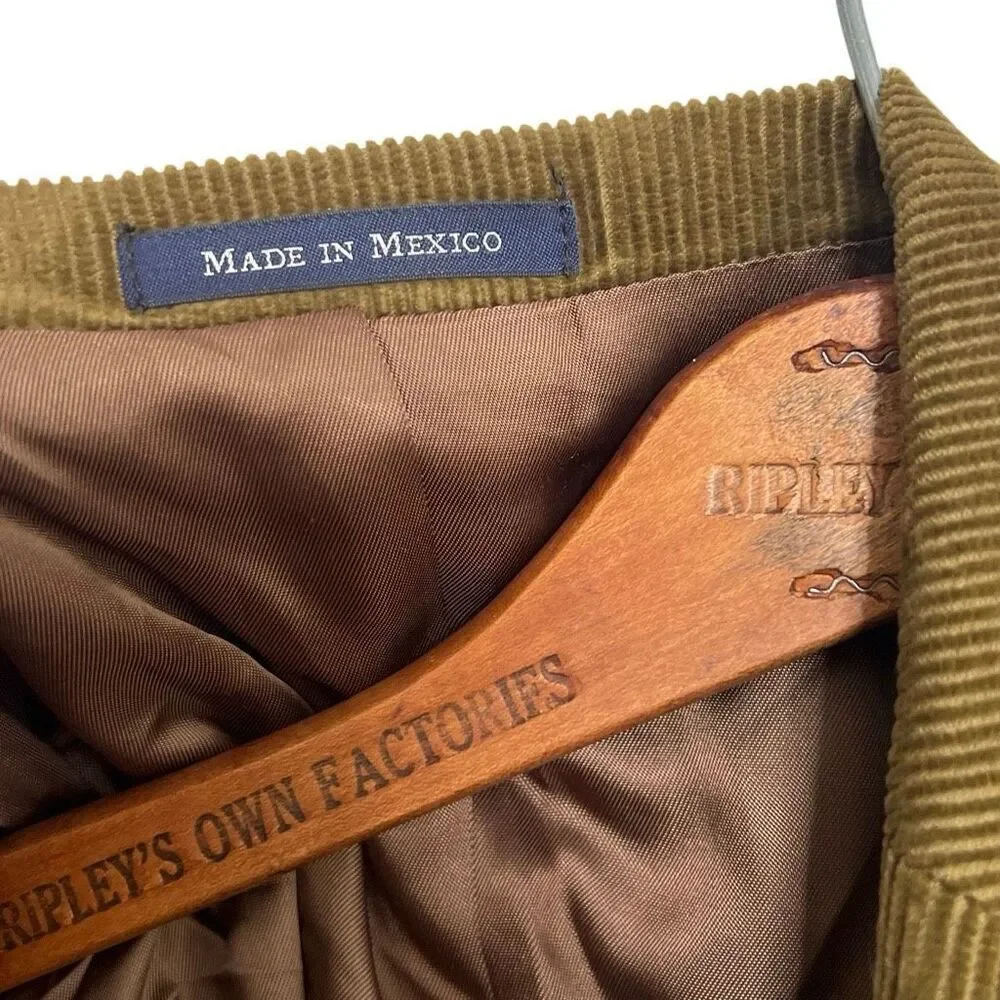 Lands' End Corduroy‎ Notch Lapel Two-Button 100% Cotton Blazer Tan Size 43L